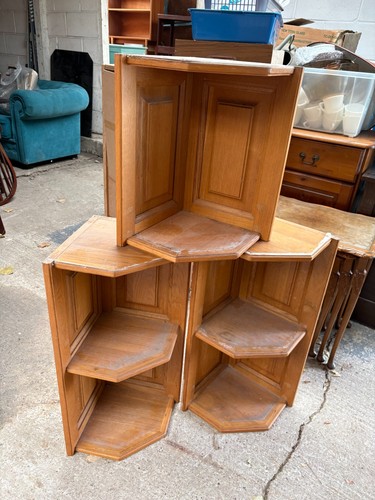 Oak corner kitchen shelves - oak,
