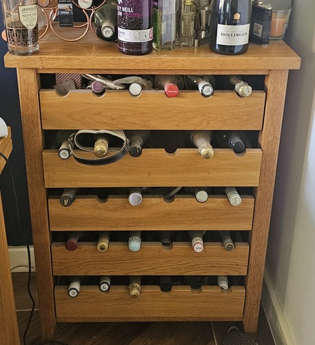 Solid oak freestanding wine - oak,