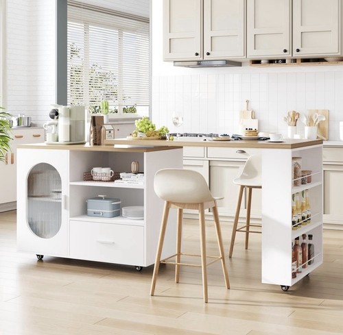 White oak kitchen - kitchen, table