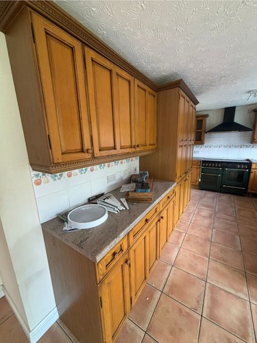 Oak framed kitchen units fully - kitchen,