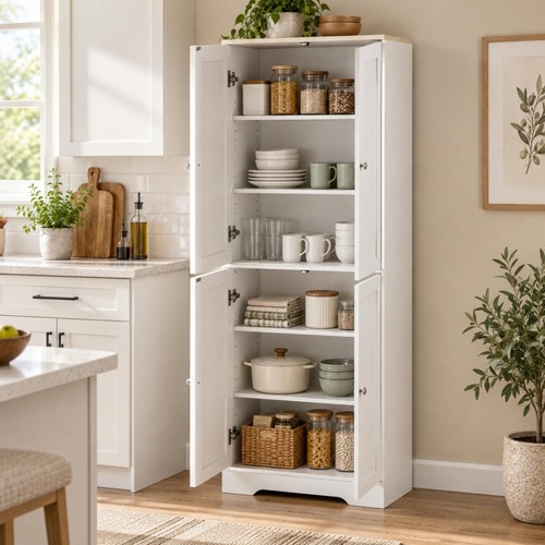 White oak kitchen pantry - kitchen,